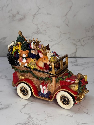 Fitz and Floyd Santa Mobile Musical Christmas Box We Wish You A Merry Christmas - Picture 2 of 10