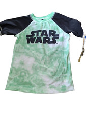 Star Wars Boy's Size S Short Sleeve Rash Guard Swim Sun Shirt Tie Dye SPF 50