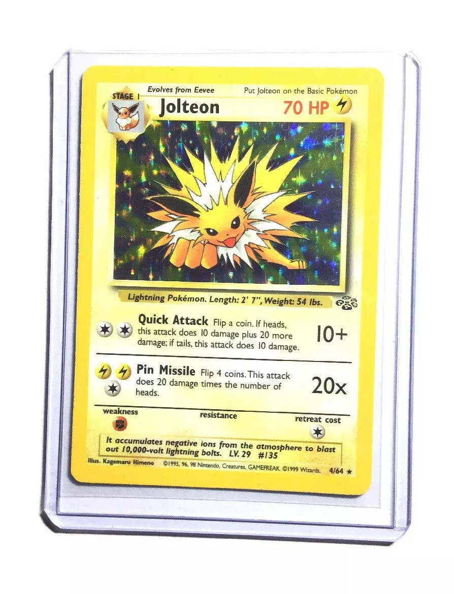 英語版初期　ポケモンカード　Jolteon holo 4/64 Jolteon 1st Edition Jungle Foil Holo # 4/64 Holographic LP