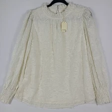 NEW Boutique Jodifl Fairytales And Dreams Long Sleeve Blouse Off White Sz S NWT