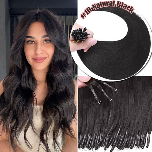 14"-24" Nano Ring Double Drawn Russian/Indian Remy Human Hair Extensions 150g UK - Picture 26 of 39