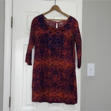 Ecote Urban Outfitters Red Tribal Print Embroidered Boho Mini Dress Size Small