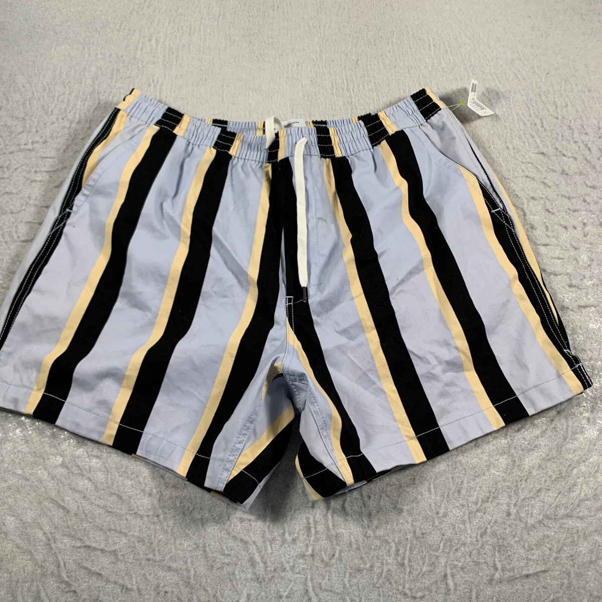 Urban Outfitters Shorts Mens Blue Black Striped Cotton Casual