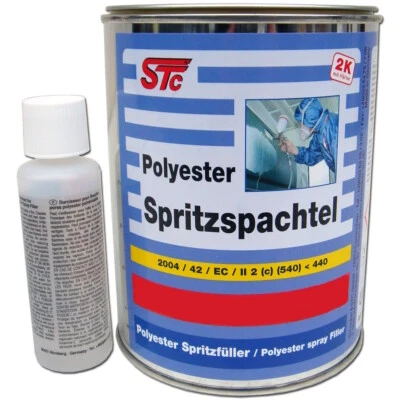 1,5 kg STC Spritzspachtel grau Polyester Spritzfüller inklusive Härter