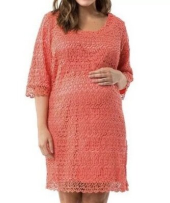 chinese dress ladies Pinkblush Pink Lace Mesh Overlay Maternity Maxi Dress Pink Medium
