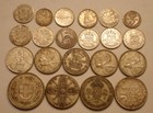 21 Silver World Coins of Great Britain, Switzerland, France, Canada & Belgium
