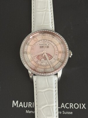 Maurice lacroix Phase De Lune Masterpiece Automatic Diamond Women s Watch -RARE