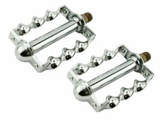 Lowrider Bike Flat Twisted Pedals CHROME 9/16" Chopper Cruiser Bicycle Show Part