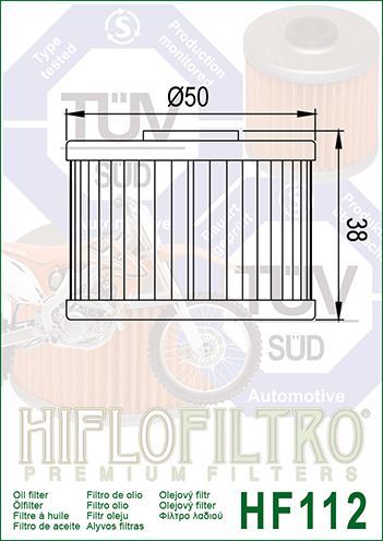 Hiflo HF112 Motorcycle Oil Filter for Honda CRF 250 L 12-22