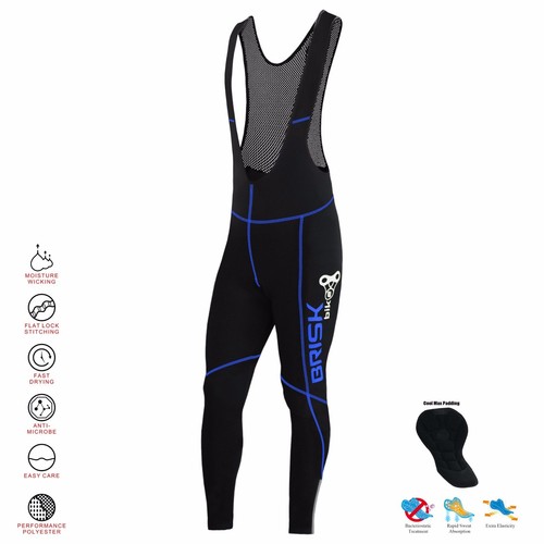 Briskbike Pro Vibrant Compression Tight Fit Cycling Padded Bib Pants Trousers - Picture 5 of 19