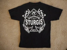 2011 Sturgis SD Motorcycle Black T Shirt Medium Hot Leathers Spade 100% Cotton