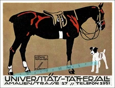 München Germany 1912 Universität Tattersall Vintage Poster Print Retro Style