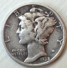 1938 MERCURY SILVER DIME GREAT DETAILNICE COIN HARD DATE TO FIND *TAKE A LQQK*