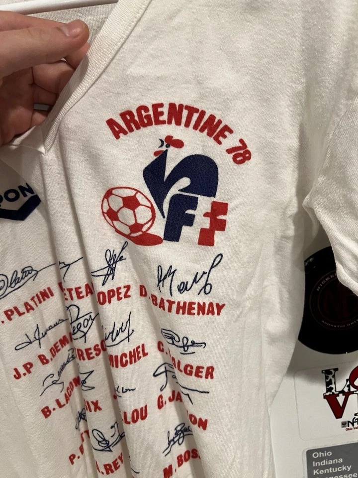 True Vintage Argentine Argentina 1978 World Cup Shirt Jersey Pony French FFF S-M - Image 4 of 4