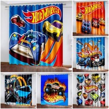 Kids Hot Wheels 3D Thick Blackout Bedroom Curtains Thermal Ring Top Eyelet Gift