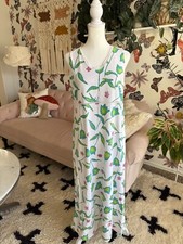 FRESH PRODUCE White FLORAL TULIPS Dress Sleeveless Ladies Small S