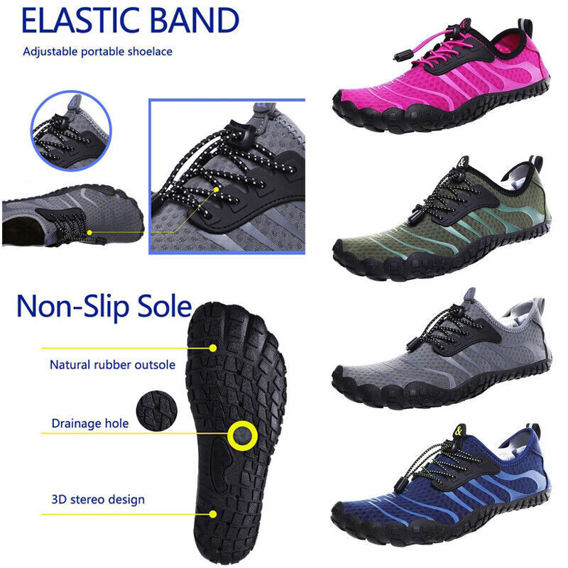 MENS WOMENS WATER SHOES QUICK DRY BAREFOOT BEACH SWIM SHOES KIDS AQUA