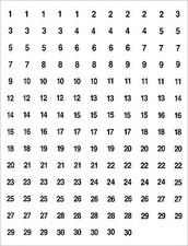 5x  STICKERS NUMBERED 1-30 SEQUENTIAL WHITE TINY 1/2" CIRCLE LABELS CONSECU