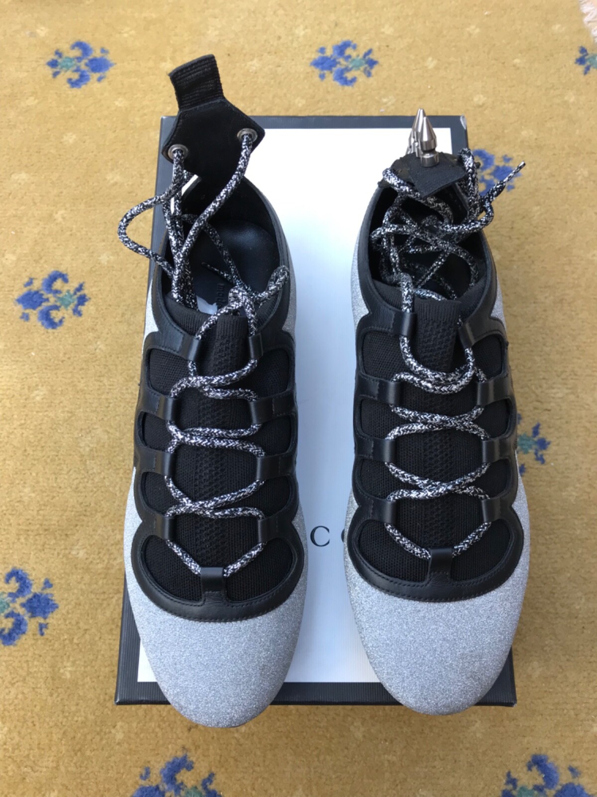 Gucci Trainer Sneaker Shoes Glitter Titan Football Stud UK 7 US 8 41 Mens Web thumbnail 2