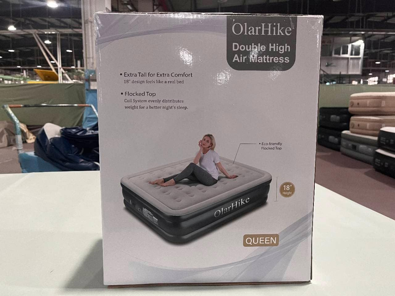 OlarHike Inflatable Air Mattress, Bed with Builtin Double/Queen, Black