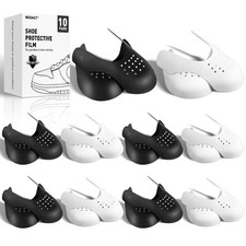 10 Pairs Sneaker Crease Protectors Men's US 7-13 Black White Ventilated Cuttable