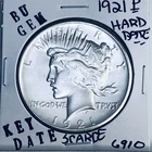 1921 P BU GEM PEACE SILVER DOLLAR UNC MS+++ U.S. MINT RARE KEY COIN 6910