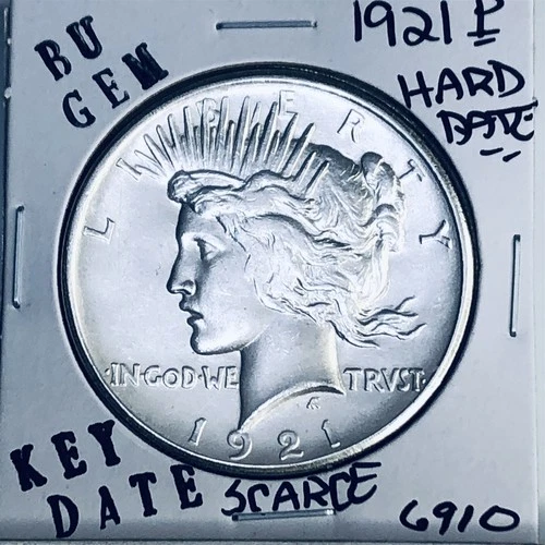 1921 P BU GEM PEACE SILVER DOLLAR UNC MS+++ U.S. MINT RARE KEY COIN 6910