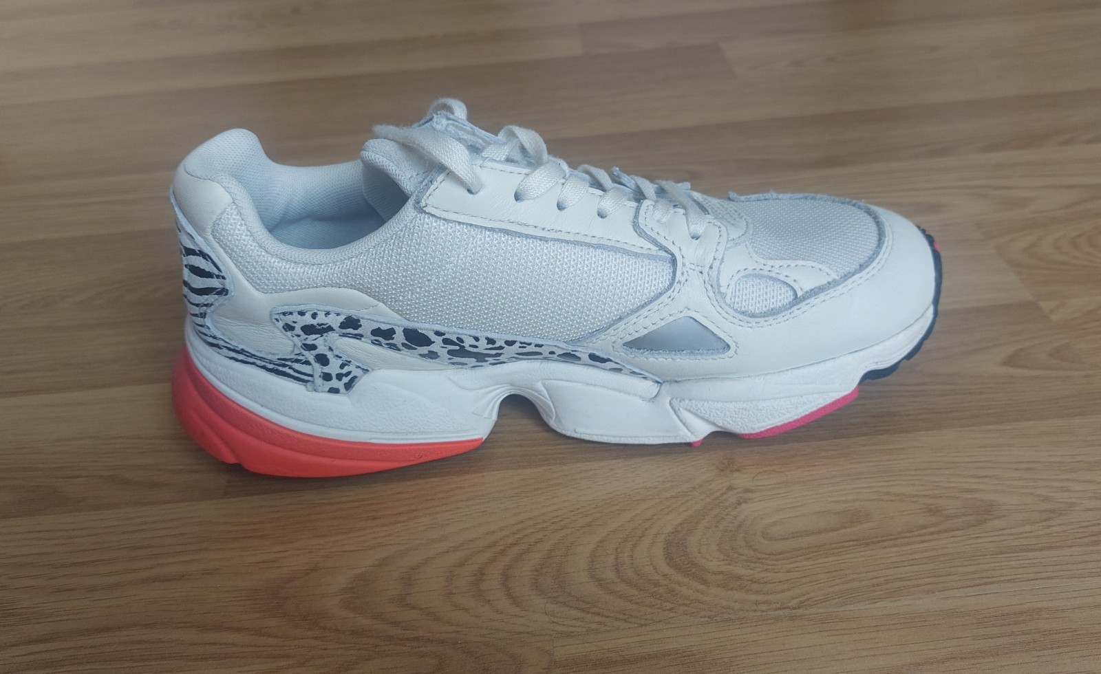 Rare Ecru Animal Print Adidas Falcon Trainers UK5 image 8