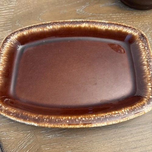 Vintage Hull Pottery Brown Drip  Glaze Serving Dish/ Tray Ovenproof 9.5 x 7