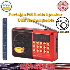 Portable Mini FM Radio LED Display Rechargeable Wireless Pocket Speaker Travel
