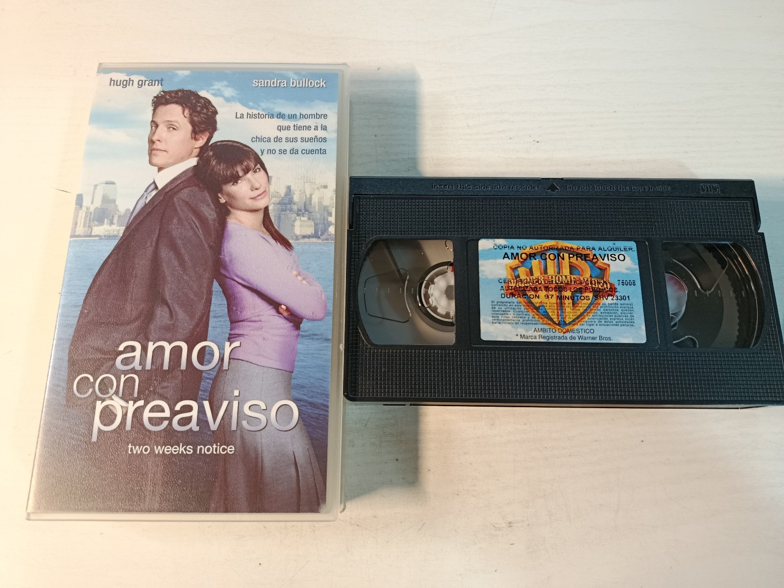 Amor Con Preaviso Sandra Bullock Hugh Grant (2003 Warner) - VHS PAL Español VG