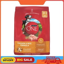 Purina One Dry Dog Food for Adult Dog High Protein, Real Chicken & Rice, 31.1 lb 1.65 per pound