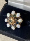 Vintage~Heavy 14kt Gold Ring W/Sapphires & Opals~Perfect See Pics — photo 9