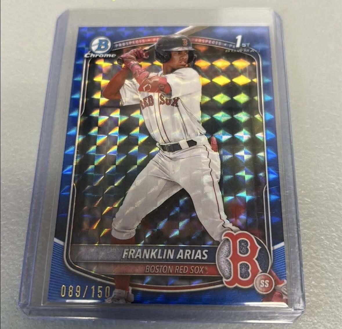 2025 bowman chrome Franklin Arias blue geometric /150 1st bowman - Red Sox BCP47