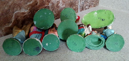 10 pièces figurines crèche vintage en papier mâché peint à la main Italie Woolworth Co. - Photo 10/10