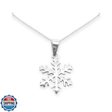 Sterling Silver Snowflake Necklace, Snowflake Necklace for Women, Snowflake N