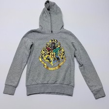 Harry Potter Wizarding World Hogwarts Crest Gray Hoodie Kids 8-10Y Pullover