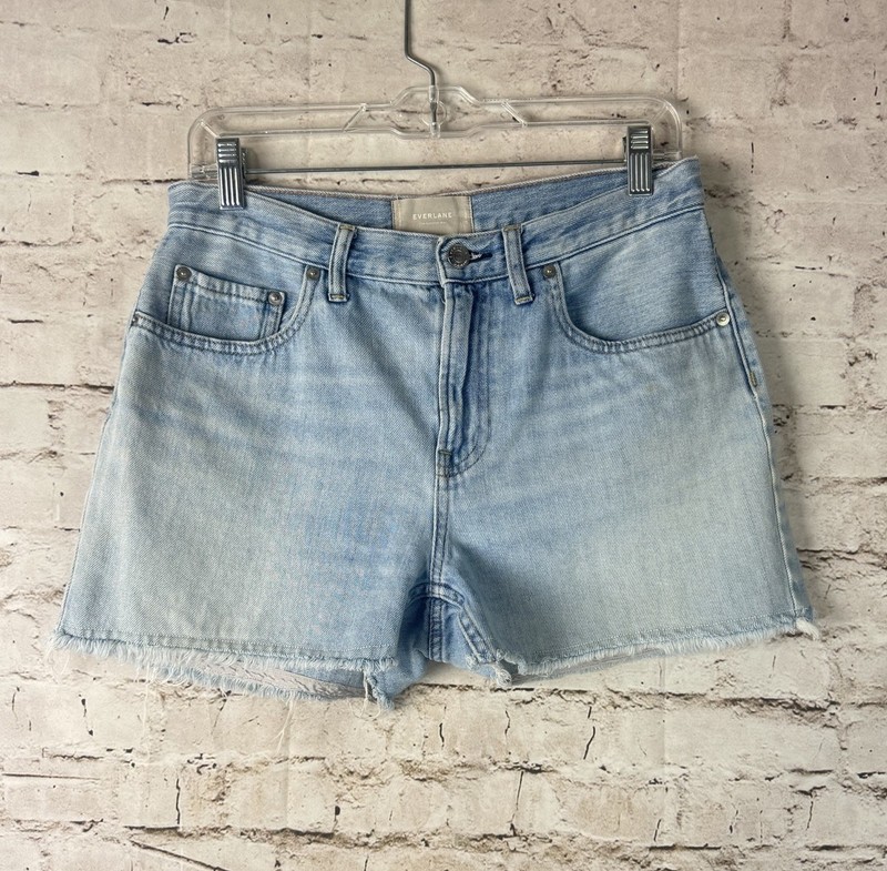 Everlane Women's Size 28 The Summer Jean Shorts Raw Hem Organic Cotton READ