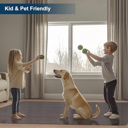 Area Mat for Hard Floors, 4'×6' Semi-Clear Black Vinyl Floor Protector for - Picture 7 of 8