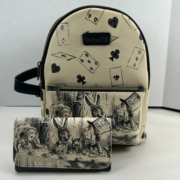 alicia small leather backpack Michele Lopriore No harmful chemicals are used in the tanning process Loungefly Alice in Wonderland Sketchbook
