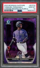 BB - 2023  Bowman S/E - Purple Ref - #BCP30 - Yanquiel Fernandez - PSA 10