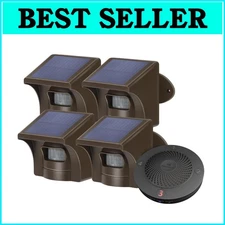 Reliable Solar-Powered Motion Sensor Driveway Alarm - Weather Resistant Design