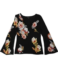 I.N.C Womens Bell-Sleeve Pullover Blouse