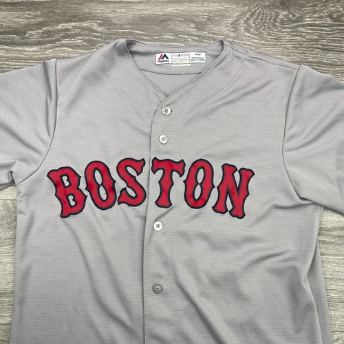 Dustin Pedroia Jersey Mens Small Gray Majestic Cool Base Stiched Boston Red Sox - Picture 2 of 20