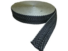 8 metre lengths of BLACK & WHITE 2" UPHOLSTERY WEBBING for seats & furniture