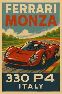 Retro Style 12 Inches  Monza Racing  P4  Sign Top Quality Sign