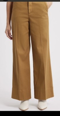 NWT SPANX Stretch Twill Cropped Wide Leg Pants 2.0 - Flax Tan Brown, Size 1X