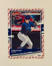 2020 Donruss Milestone Stat Line Variations #110 Christian Yelich SP VAR /100