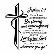 Christian Cross Vinyl Decal Sticker Joshua 19 Religious Jesus Faith