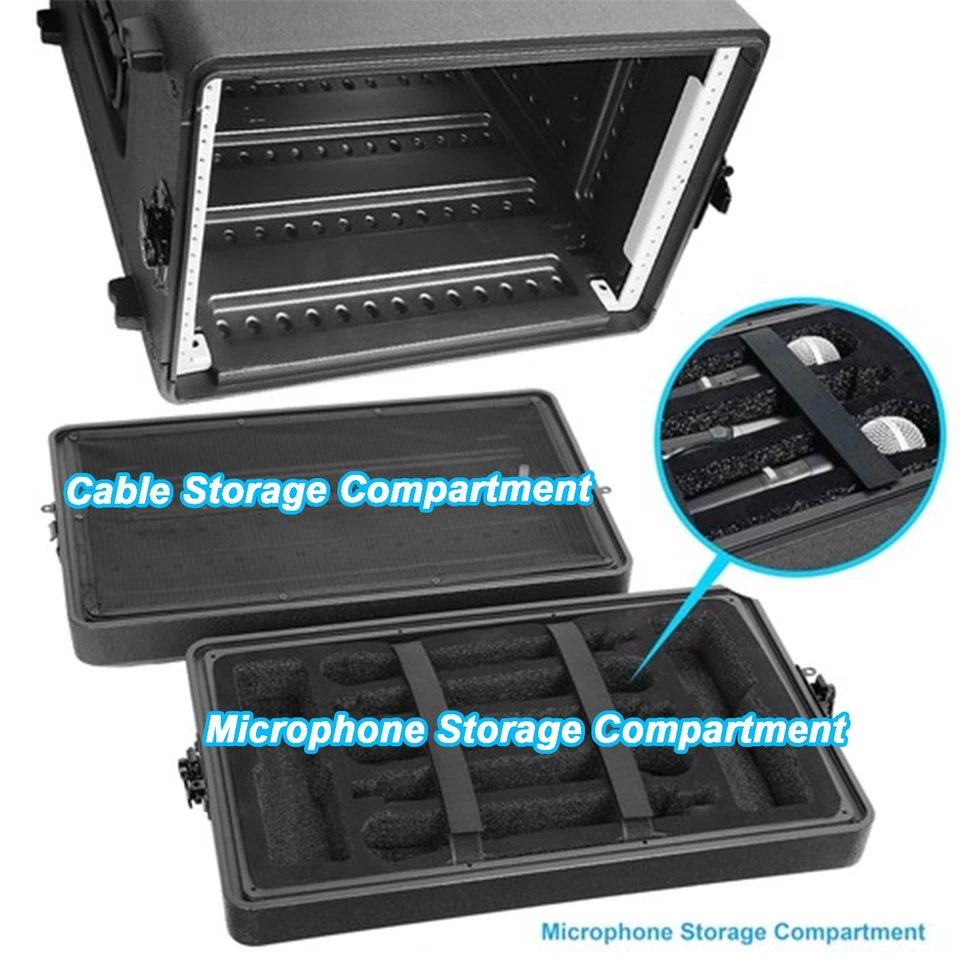 6U Space Rack Case SHALLOW 15" Deep shell, DJ, Light Weight 19" Std With Screws - Image 3 of 4